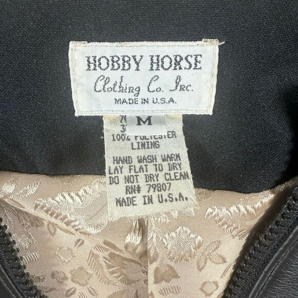 Hobby Horse Clothing Co. Vintage Black Leather Zip Up Show Vest - US Women’s M - Picture 4 of 9